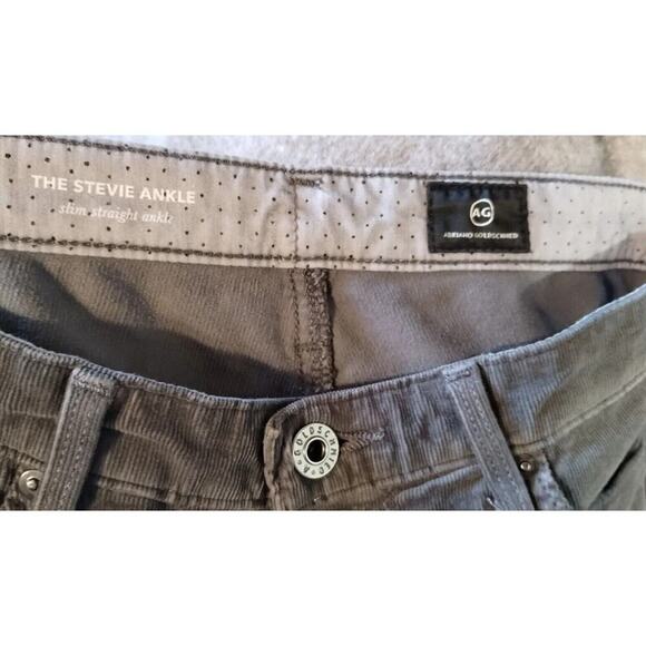 AG Adriano Goldschmied NEW Gray Stevie Slim Straight Ankle Corduroy Pants 26R - Picture 9 of 11